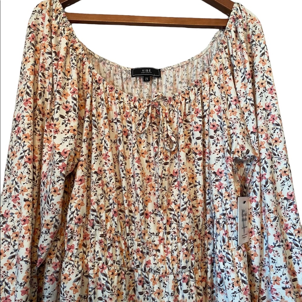 Vibe Sportswear Long Sleeve Floral Dress - Picture 2 of 13